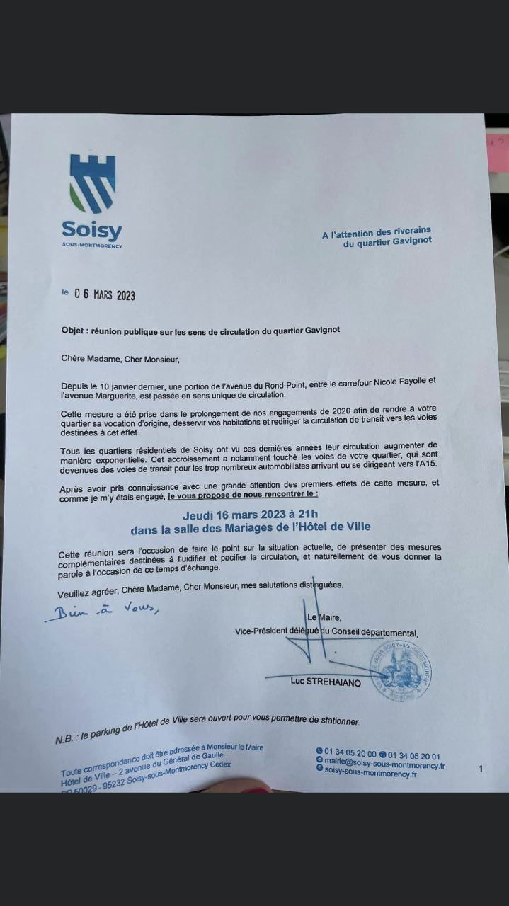 Lire la suite à propos de l’article Sens de circulation – Réunion publique – Quartier de Gavignot