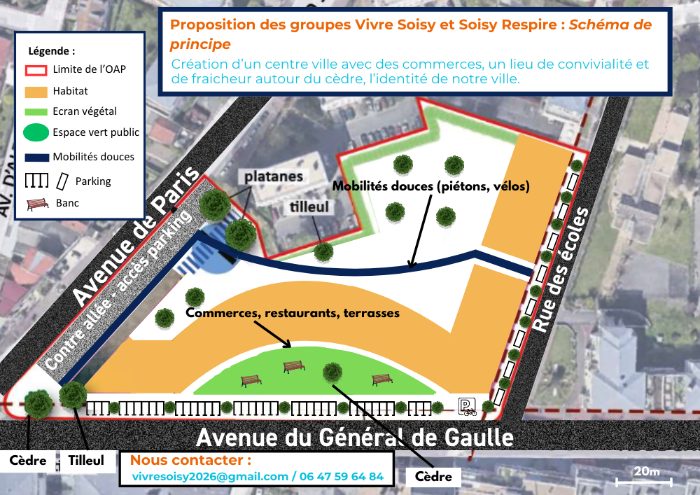 Propositions des groupes Vivre Soisy et Soisy Respire pour un réaménagement du centre ville de Soisy-sous-Montmorency, une alternative à la majorité municipale proposées par les élus de l'opposition